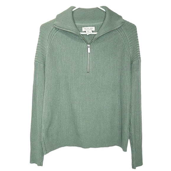 Rachel Zoe 1/4 Zip Sweater Women's XS Sage Green Casual Collared Pullover‎ - Picture 1 of 6